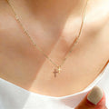 Gold Cross Necklace Gifts for Women Teen Girls, 14K Gold Silver Plated Dainty Pe