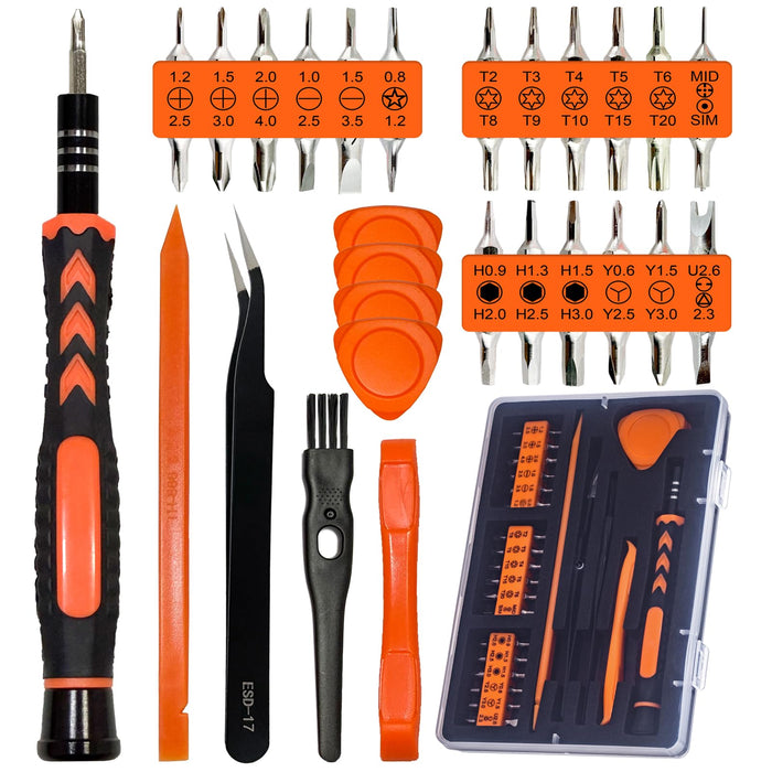 Screwdriver Set With Case, Flathead Phillips Pentalobe Torx Star Small