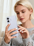 & Unique iPhone 16 Case - Stylish Striped Design for Women, Perfectly Cute & Pla