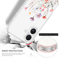 Clear Case for iPhone 16 for Women Girls,Cute Flowers Design Phone Cover,