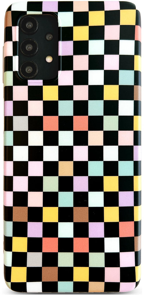 for Galaxy A32 5G Case(Not fit A32 4G), Vintage Checkerboard Design for Women Me
