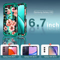 for Galaxy A16 Case Magnetic,[Compatible with MagSafe] Floral Three Layer Heavy