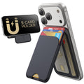 Wallet 5-Card Holder & Adjustable Stand — RFID Blocking Vegan Leather for iPhone