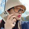 Aviator Sunglasses for Women Men Square Semi Rimless 70s Retro Y2k Avi