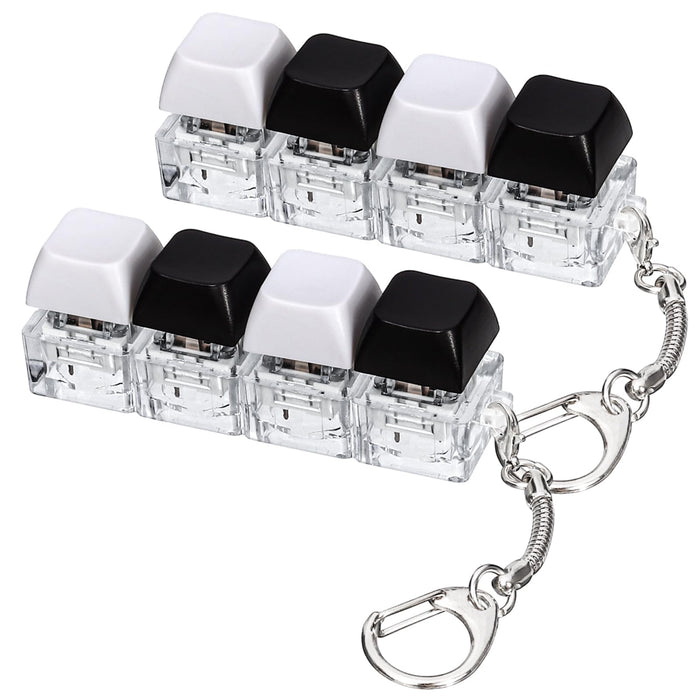 Keyboard Fidget Toy, 4-in-1 Keyboard Button Clicker Keychain, Push Bubble Se