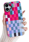 & Colorful Checkered iPhone 16 Case (6.1") - Shockproof & Stylish Protection