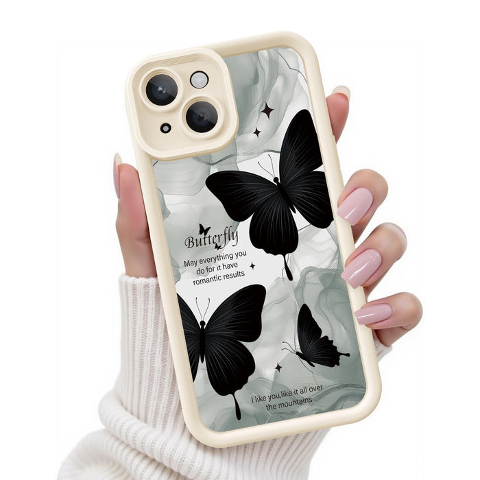 iPhone 14 Case, Creative Butterfly Pattern Design for Girl Women, Soft Silic