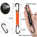 1 Black 1 Orange Paracord Keychain Hooks Carabiner Clips, Lanyard Hanger D Ring