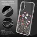 Clear Case for iPhone 16 for Women Girls,Cute Flowers Design Phone Cover,