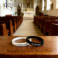 GOD IS FIRST Bracelet for Men Women, Christian Bible Verse Rubber Bracelets, Whi