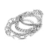Silver Bracelets for Women, Silver Dainty Layered Chain Bracelets Adjustable Cut