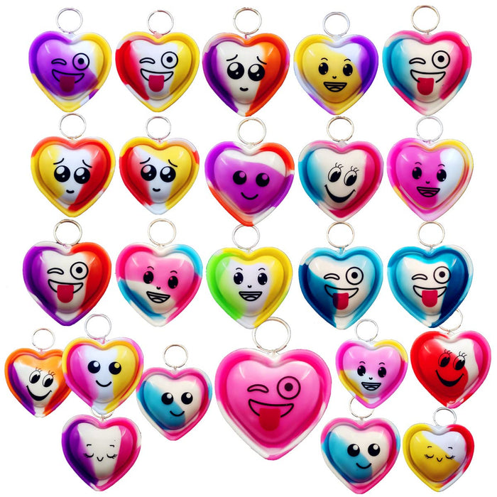 packs Bulk heart expression Mini Pop Fidget Backpack Key Chain，boy and Little