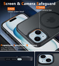 Iphone 15 Case: For Iphone 14 & Iphone 13 Case | Magnetic Frosted Translucent Sl