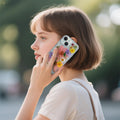15 Plus Clear Case,Aesthetic Floral Phone Case with Pressed Real Flowers