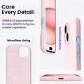 15 Case 6.1, Slim Liquid Silicone 3 Layers Full Covered Soft Gel Rubber Phone Ca