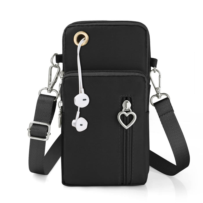 Crossbody Wallet Phone Bag, Nylon Cell Phone Purse, Travel Crossbody Bag C