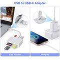Card Reader, 5 in 1 USB-C & USB Card Adapter with SD/MicroSD/MS and Dual USB-A P