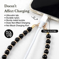 Marble Beaded Phone Wristlet Strap With Tether Tab – Hands-Free Bracelet Lanyard