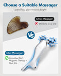 Steel Gua Sha & Face Roller Set — Shiatsu Massage Tools for Pain Relief, Deep Ti