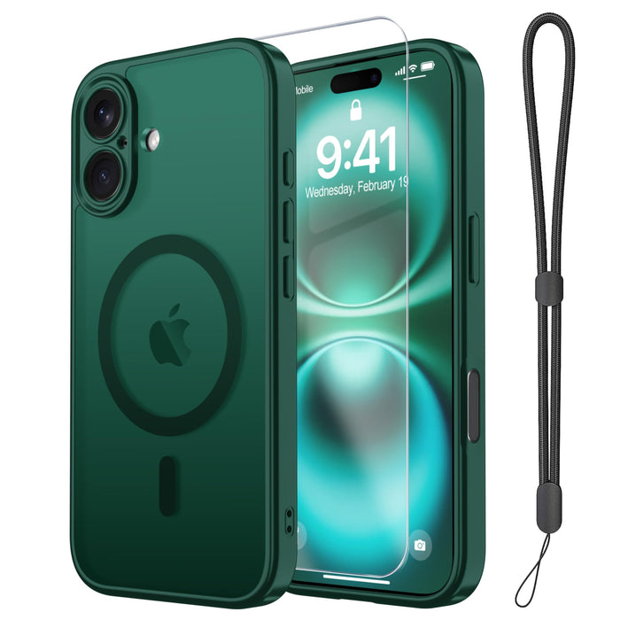 for iPhone 15 Case,with Screen Protector+Wrist Strap,Compatible with Ma
