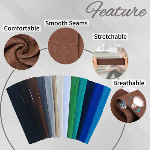 Pack Headbands for Women 25 Colors Head Bands for Women's Hair, Non Slip Stretch