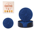 Coasters 6 Pack with Holder — Thickened Non-Slip Cross Pattern Drink Mats for Co