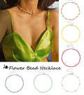 Beaded Choker Necklaces For Women Vsco Boho Handmade Flower Necklace Cherry Cute