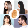 Brush, Wooden Scalp Massage Comb Portable Anti-Static Hairbrush with Air Cu