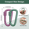 Pack Carabiner, 2 inch D-Ring Locking Carabiner Clip, Snap Hook Sport Accessor