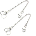 Chain 2 Pack 8" — Heavy Duty Pocket Keychain Lobster Clasp & Key Rings for Jeans