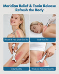 Steel Gua Sha & Face Roller Set — Shiatsu Massage Tools for Pain Relief, Deep Ti