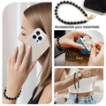 Marble Beaded Phone Wristlet Strap With Tether Tab – Hands-Free Bracelet Lanyard