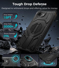 iPhone 17e Case/iPhone 16e Case with Screen Protector & Invisible Kickstand,