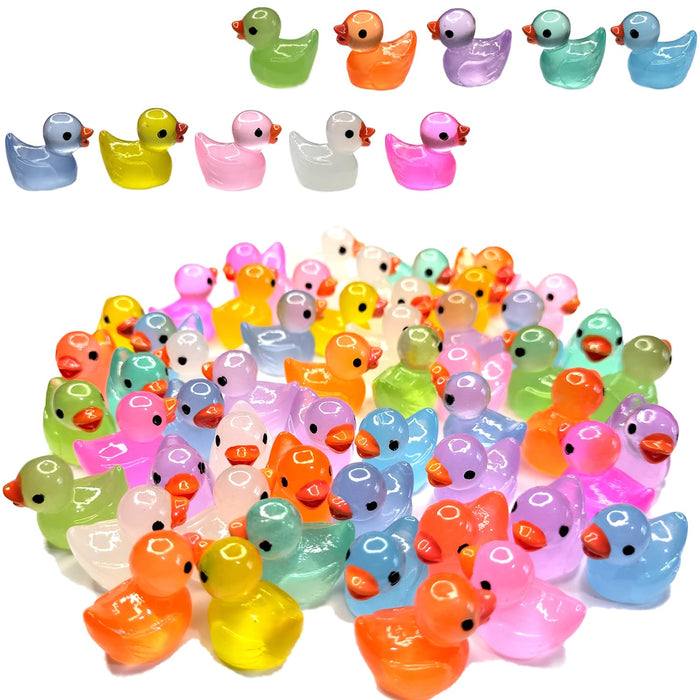 Pcs Luminous Mini Resin Ducks Tiny Glow in The Dark Duck Micro Garden Landsc