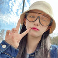 Aviator Sunglasses for Women Men Square Semi Rimless 70s Retro Y2k Avi