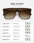 Square Oversized Sunglasses for Women Men Retro Flat Top Shield Sun Glass