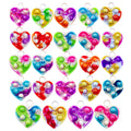 packs Bulk heart shape Mini Pop Fidget Key Chain,For Kids Him Her Gifts Toys