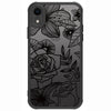 Flower Phone Case Compatible with iPhone XR, Rose Aesthetic Black Line Art