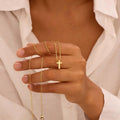 Gold Cross Necklace Gifts for Women Teen Girls, 14K Gold Silver Plated Dainty Pe