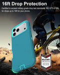 Iphone 17 Pro Case, 3-Layer 16Ft Drop Protection, With Dustproof Port Cover, Ful
