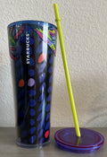 Starbucks Floral & Leaves Purple Plastic Tropical Cold Cup 24Oz