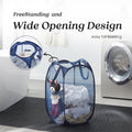 Pop-Up Laundry Basket — Mesh Hamper with Handles & Side Pocket for Dorm, Bathroo