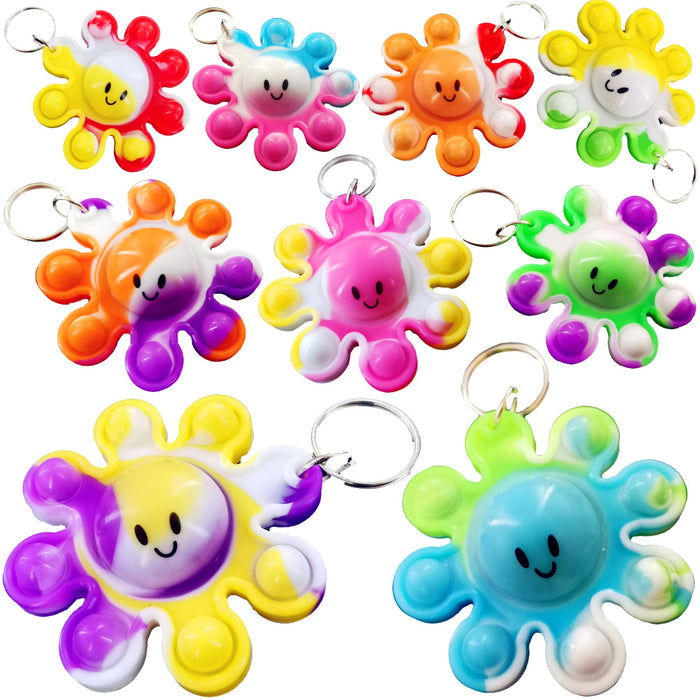 packs Bulk Octopus Sea Animal Supplies Mini pop Fidget Keychain，birthday Part