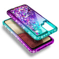 Compatible with Samsung Galaxy A42-5G Phone Case, Aqua/Purple | Sparkly Glitter