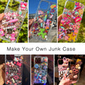 Pack Phone Junk Case for iPhone 13 14 15 16, DIY Decorative Clear Crystal Tran
