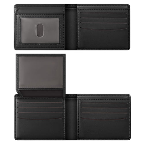 Wallet For Men RFID Blocking Black Wallets Bifold Faux Leather Card Holder Front