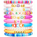 10pcs Friendship Bracelets for Teen Girls & Women: Beaded, Preppy, Beach Styles