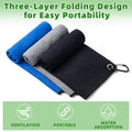 3 Pack Golf Towels(16" X 16") with Carabiner Clip,Microfiber Fabric Waffle Patte