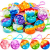 Pop Fidget Keychain 30 Pack Pop Fidget Toys Bulk Party Favors for Kids 4-8