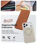 Iphone 17 Pro Case With Card Holder (Store 2 Cards), Rfid Blocking, 360° Full Bo